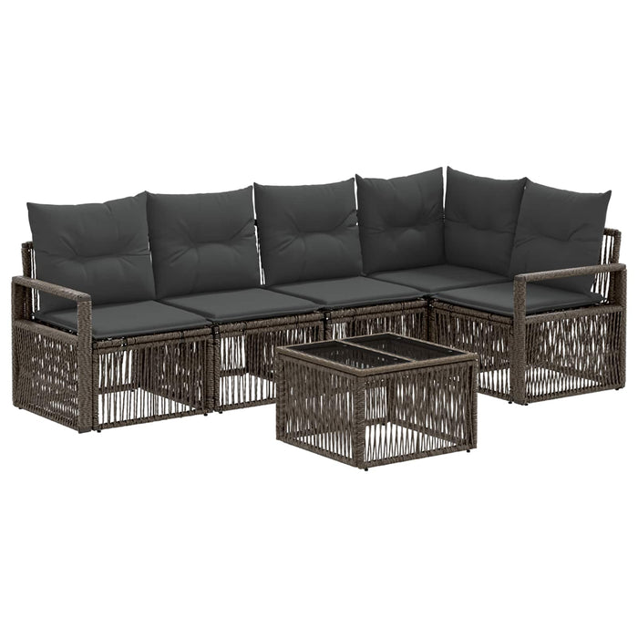 Set de canapele pentru grădină 6 pcs Gri poliratan - WALTI WALTI