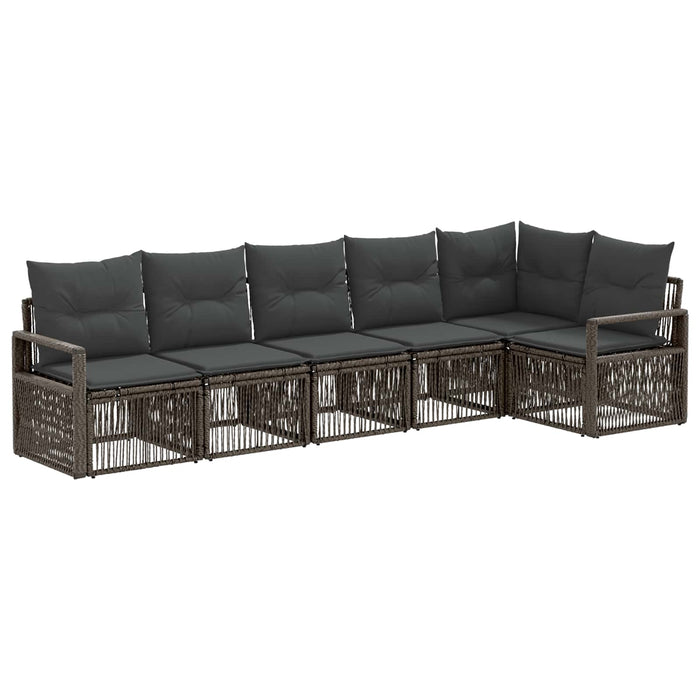 Set de canapele pentru grădină 6 pcs Gri poliratan WALTI