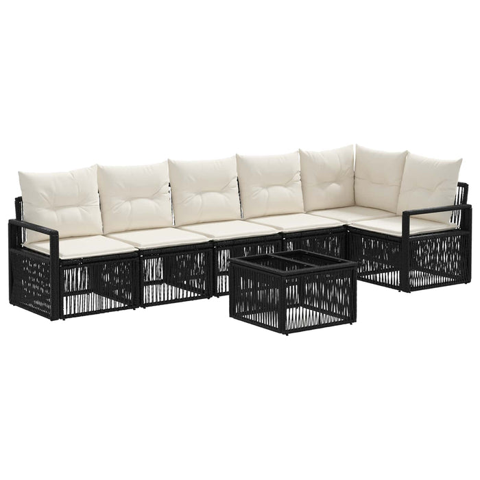 Set de canapele pentru grădină 7 pcs Negru poliratan - WALTI WALTI