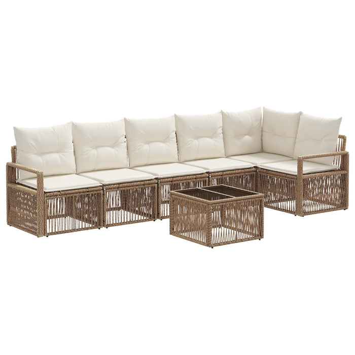 Set de canapele pentru grădină 7 pcs Bej poliratan - WALTI WALTI