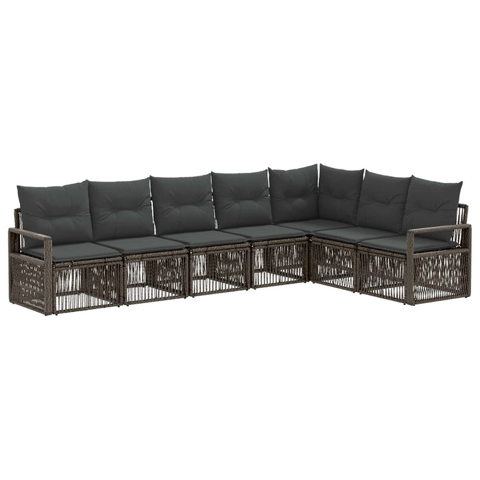 Set de canapele pentru grădină 7 pcs Gri poliratan WALTI