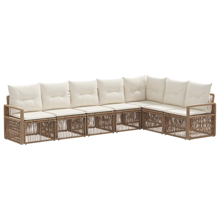Set de canapele pentru grădină 7 pcs Bej poliratan WALTI
