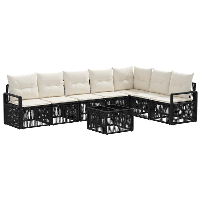 Set de canapele pentru grădină 8 pcs Negru poliratan - WALTI WALTI