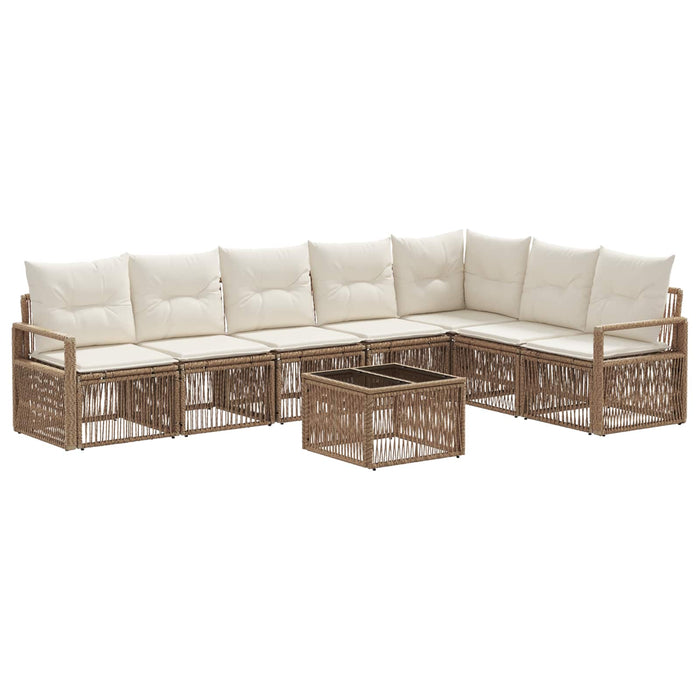 Set de canapele pentru grădină 8 pcs Bej poliratan - WALTI WALTI