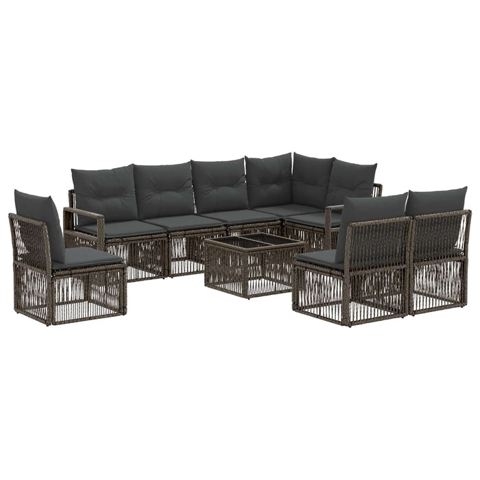 Set de canapele pentru grădină 9 pcs Gri poliratan - WALTI WALTI