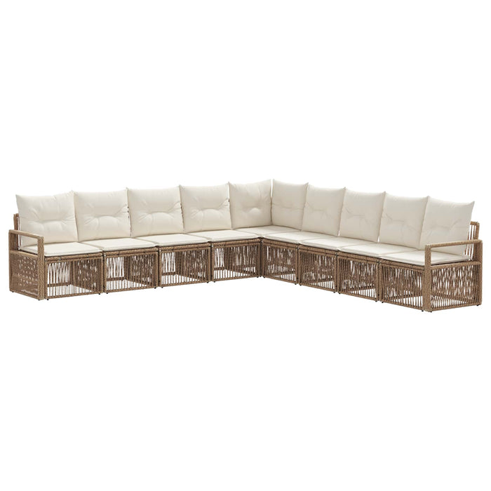Set de canapele pentru grădină 9 pcs Bej poliratan WALTI
