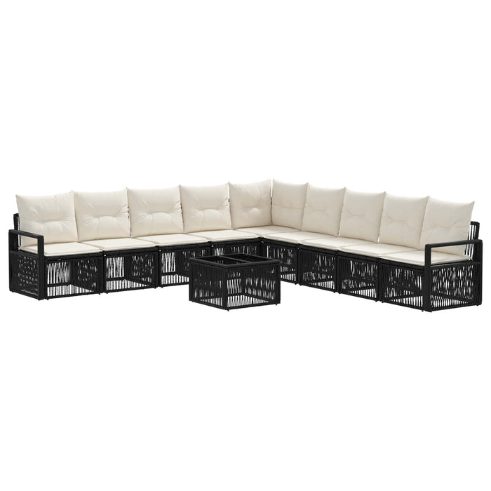 Set de canapele pentru grădină 10 pcs Negru poliratan - WALTI WALTI