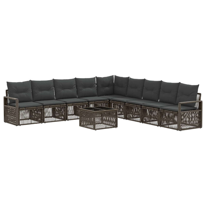 Set de canapele pentru grădină 10 pcs Gri poliratan - WALTI WALTI