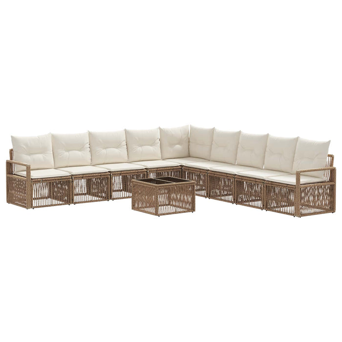 Set de canapele pentru grădină 10 pcs Bej poliratan - WALTI WALTI