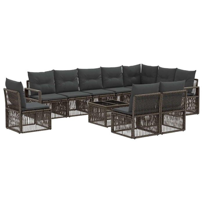 Set de canapele pentru grădină 11 pcs Gri poliratan - WALTI WALTI