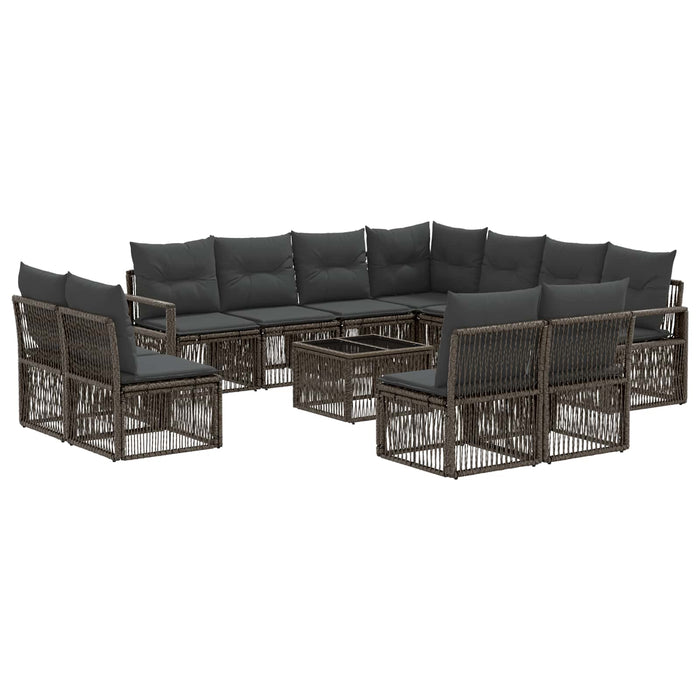 Set de canapele pentru grădină 12 pcs Gri poliratan - WALTI WALTI