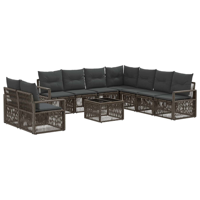 Set de canapele pentru grădină 10 pcs Gri poliratan - WALTI WALTI