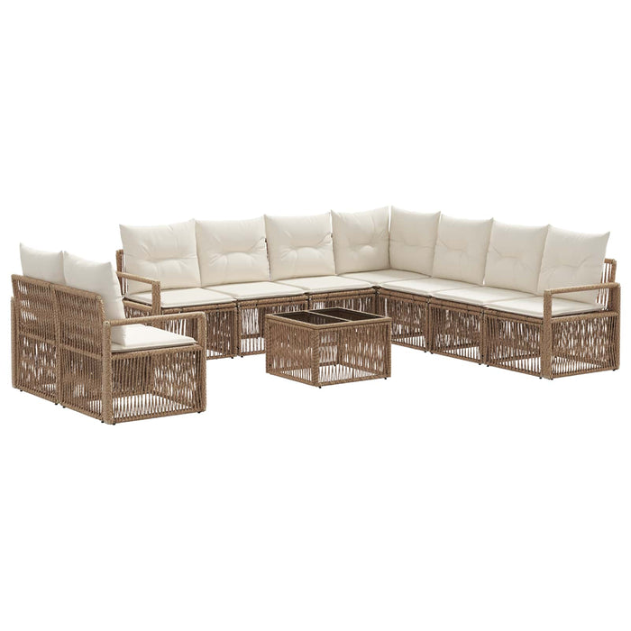 Set de canapele pentru grădină 10 pcs Bej poliratan - WALTI WALTI