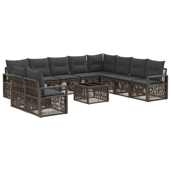 Set de canapele pentru grădină 11 pcs Gri poliratan - WALTI WALTI