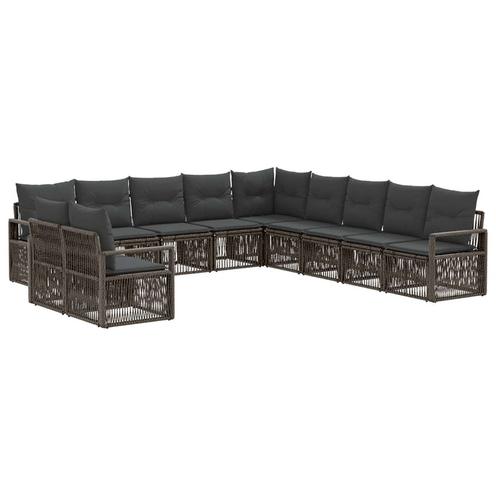 Set de canapele pentru grădină 11 pcs Gri poliratan WALTI