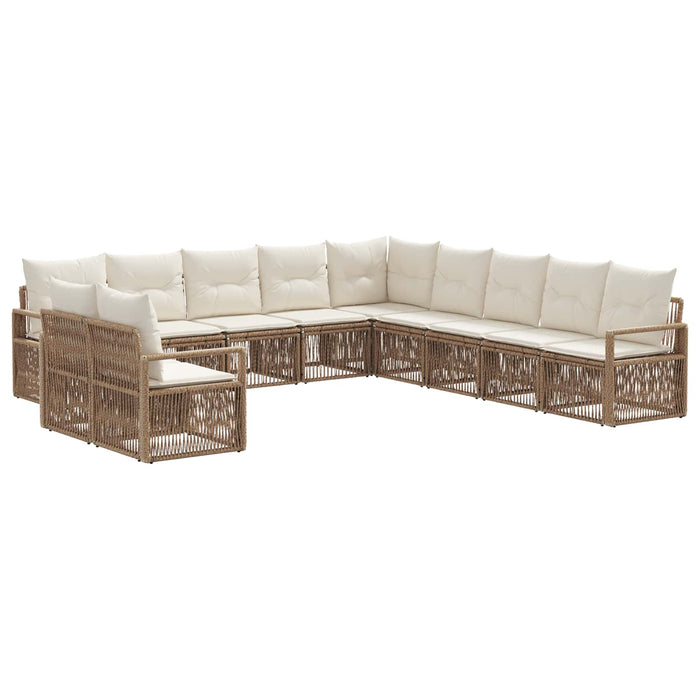 Set de canapele pentru grădină 11 pcs Bej poliratan WALTI