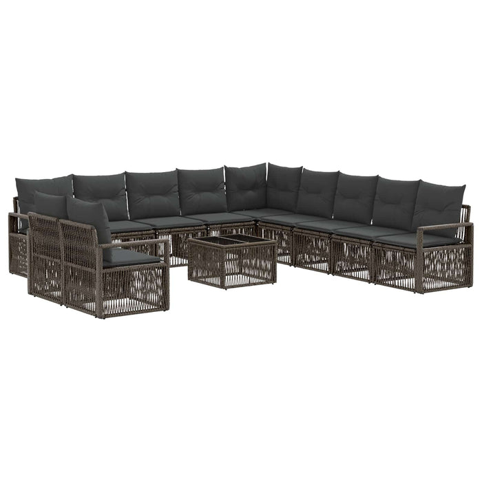 Set de canapele pentru grădină 12 pcs Gri poliratan - WALTI WALTI