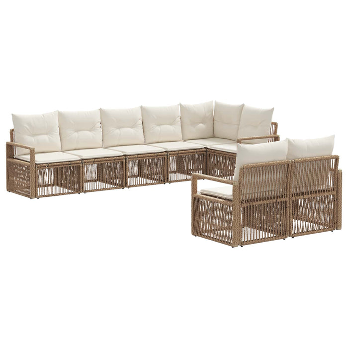 Set de canapele pentru grădină 8 pcs Bej poliratan WALTI
