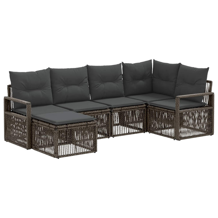 Set de canapele pentru grădină 6 pcs Gri poliratan WALTI