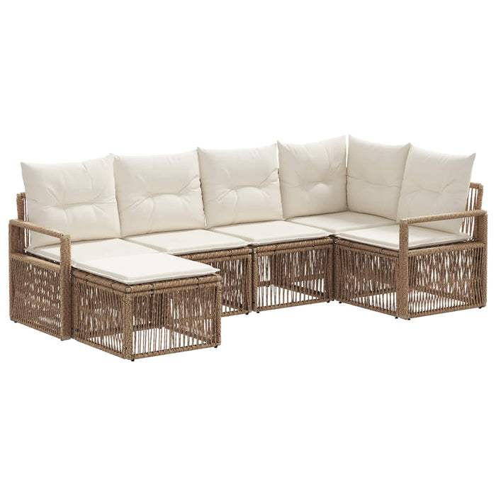 Set de canapele pentru grădină 6 pcs Bej poliratan WALTI