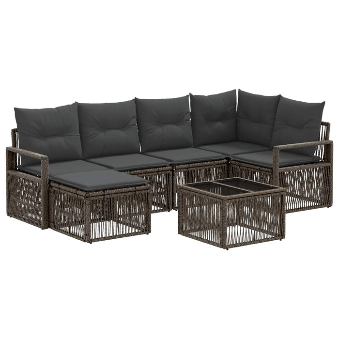 Set de canapele pentru grădină 7 pcs Gri poliratan - WALTI WALTI