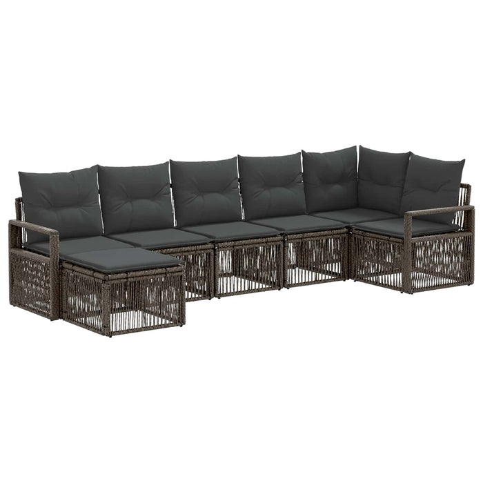 Set de canapele pentru grădină 7 pcs Gri poliratan - WALTI WALTI