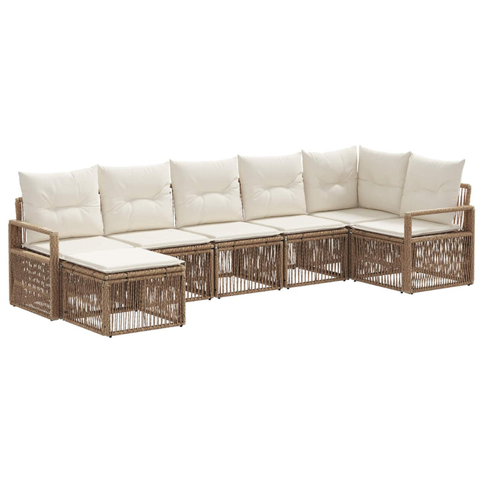 Set de canapele pentru grădină 7 pcs Bej poliratan WALTI