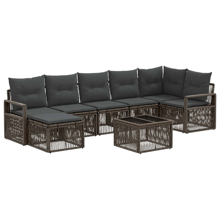 Set de canapele pentru grădină 8 pcs Gri poliratan - WALTI WALTI