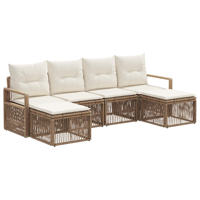 Set de canapele pentru grădină 6 pcs Bej poliratan WALTI