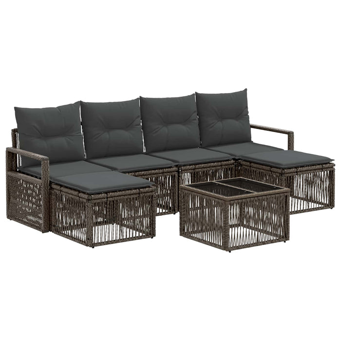 Set de canapele pentru grădină 7 pcs Gri poliratan - WALTI WALTI