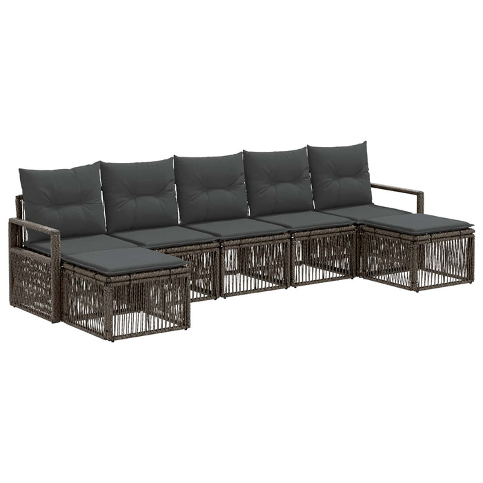 Set de canapele pentru grădină 7 pcs Gri poliratan - WALTI WALTI