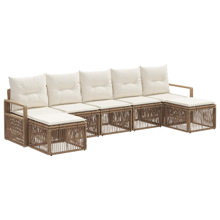 Set de canapele pentru grădină 7 pcs Bej poliratan WALTI