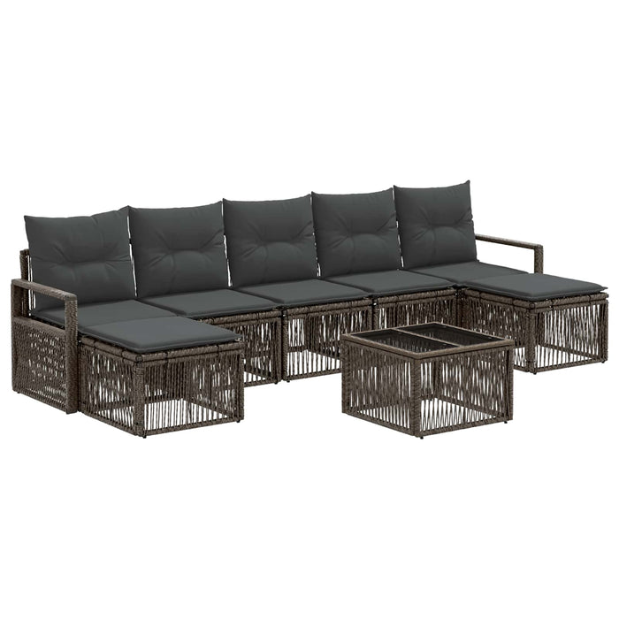 Set de canapele pentru grădină 8 pcs Gri poliratan - WALTI WALTI