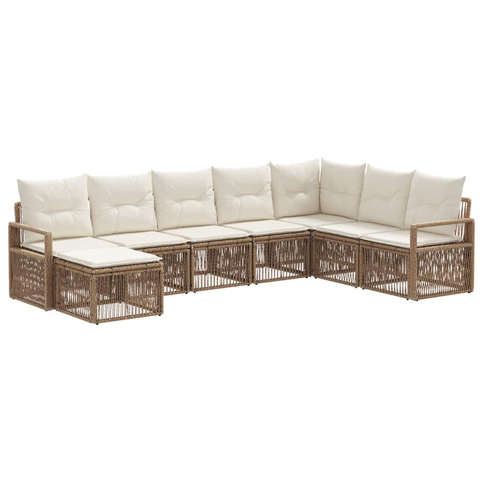 Set de canapele pentru grădină 8 pcs Bej poliratan WALTI