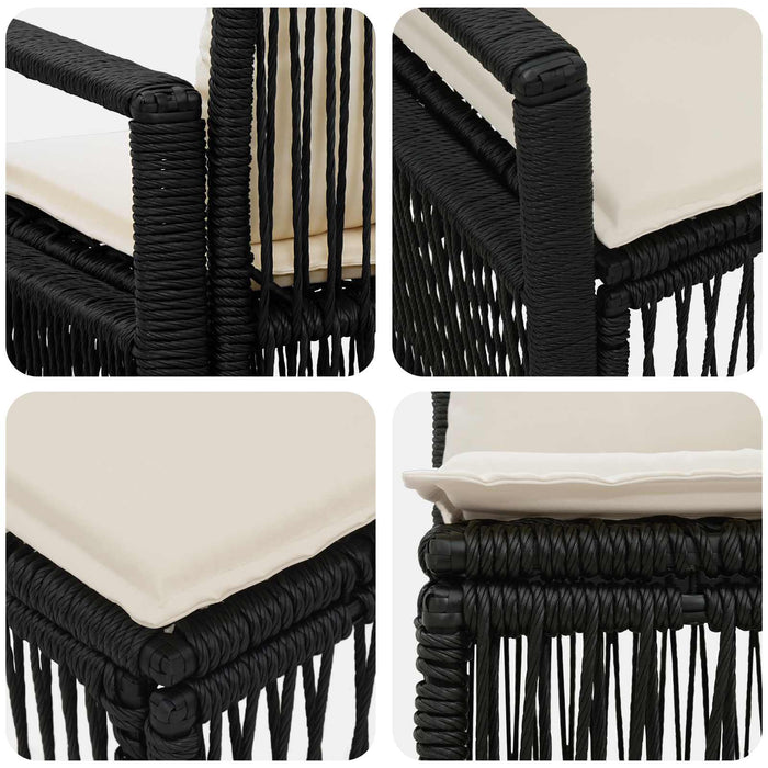Set de canapele pentru grădină 6 buc. 6-Număr de locuri Negru WALTI