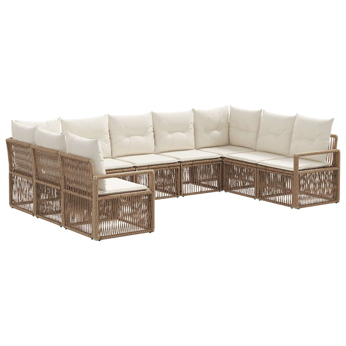 Set de canapele pentru grădină 9 pcs Bej poliratan WALTI