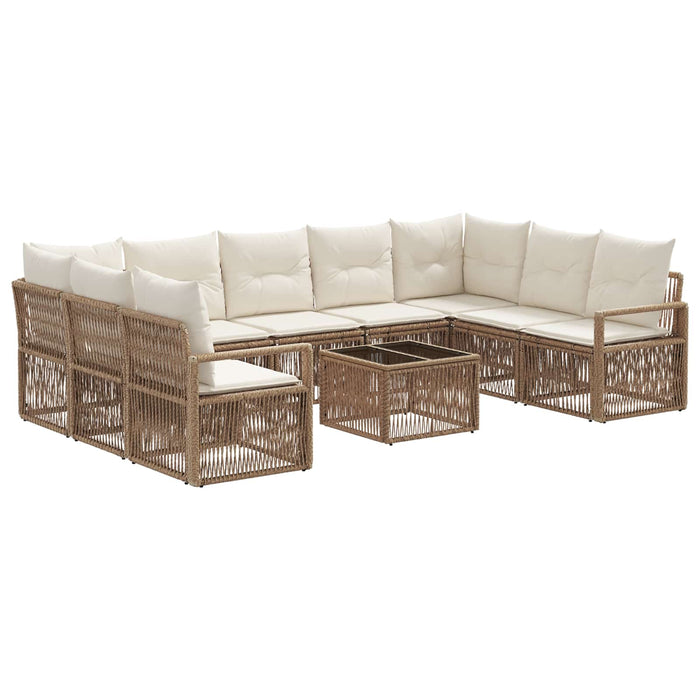 Set de canapele pentru grădină 10 pcs Bej poliratan - WALTI WALTI