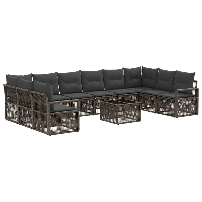 Set de canapele pentru grădină 11 pcs Gri poliratan - WALTI WALTI