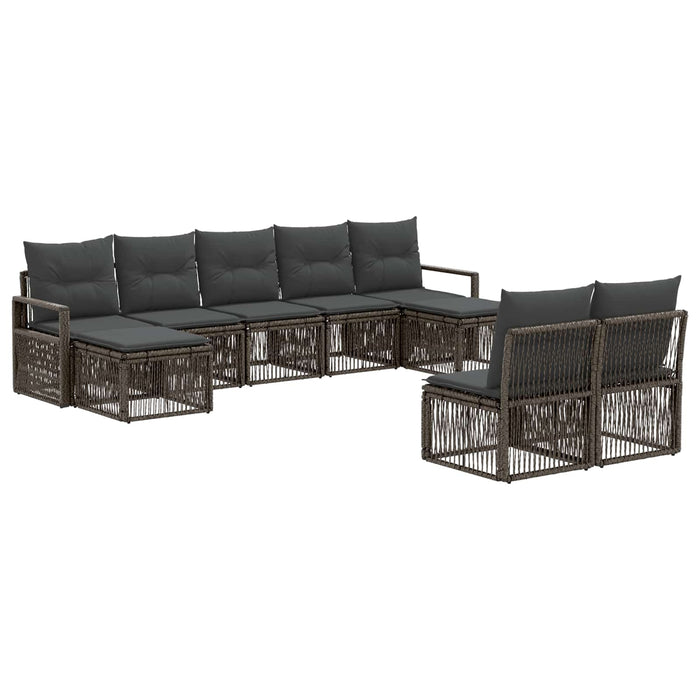Set de canapele pentru grădină 9 pcs Gri poliratan - WALTI WALTI