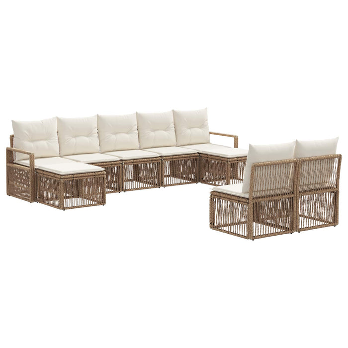 Set de canapele pentru grădină 9 pcs Bej poliratan WALTI