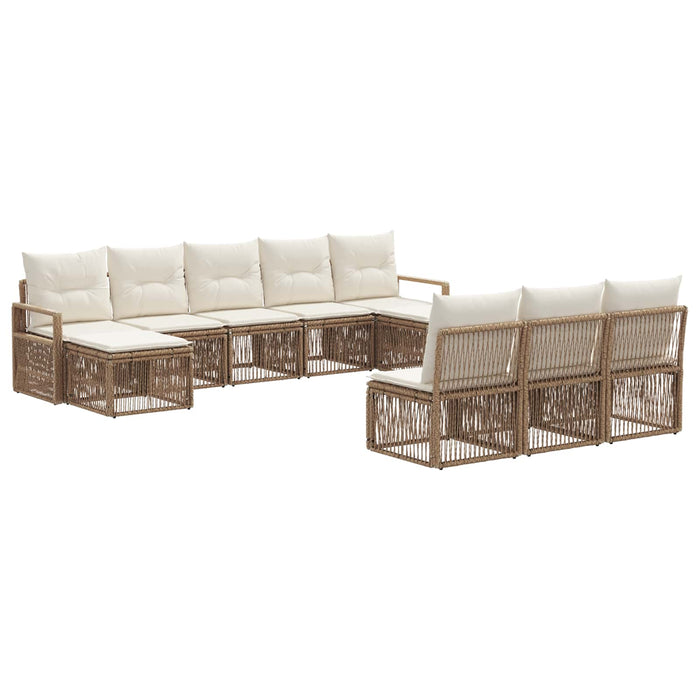 Set de canapele pentru grădină 10 pcs Bej poliratan WALTI
