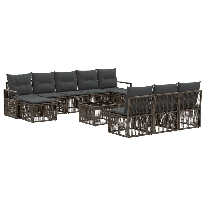 Set de canapele pentru grădină 11 pcs Gri poliratan - WALTI WALTI