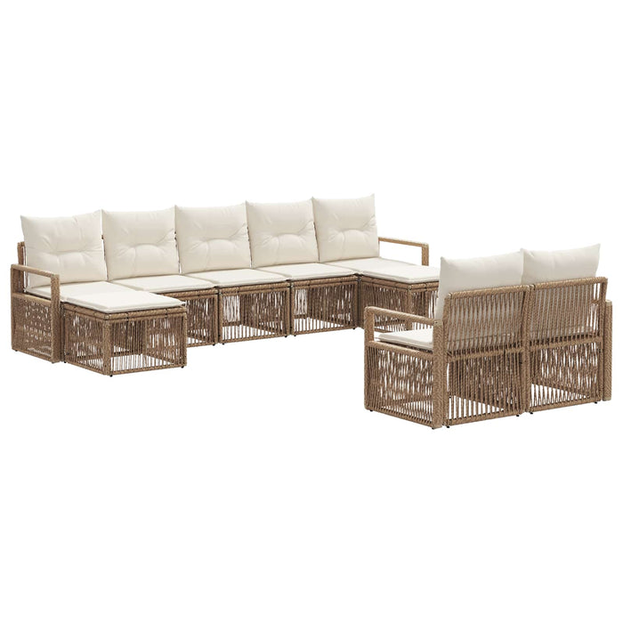 Set de canapele pentru grădină 9 pcs Bej poliratan WALTI
