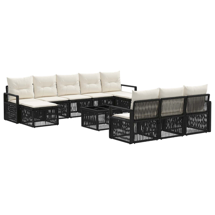 Set de canapele pentru grădină 11 pcs Negru poliratan - WALTI WALTI