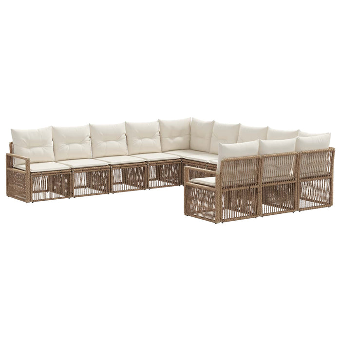 Set de canapele pentru grădină 11 pcs Bej poliratan WALTI