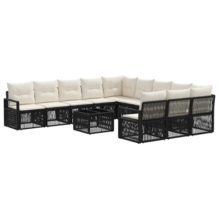 Set de canapele pentru grădină 12 pcs Negru poliratan - WALTI WALTI