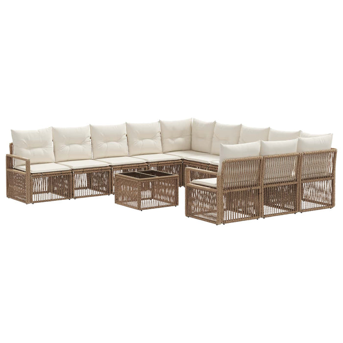 Set de canapele pentru grădină 12 pcs Bej poliratan WALTI
