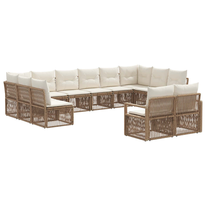 Set de canapele pentru grădină 12 pcs Bej poliratan WALTI