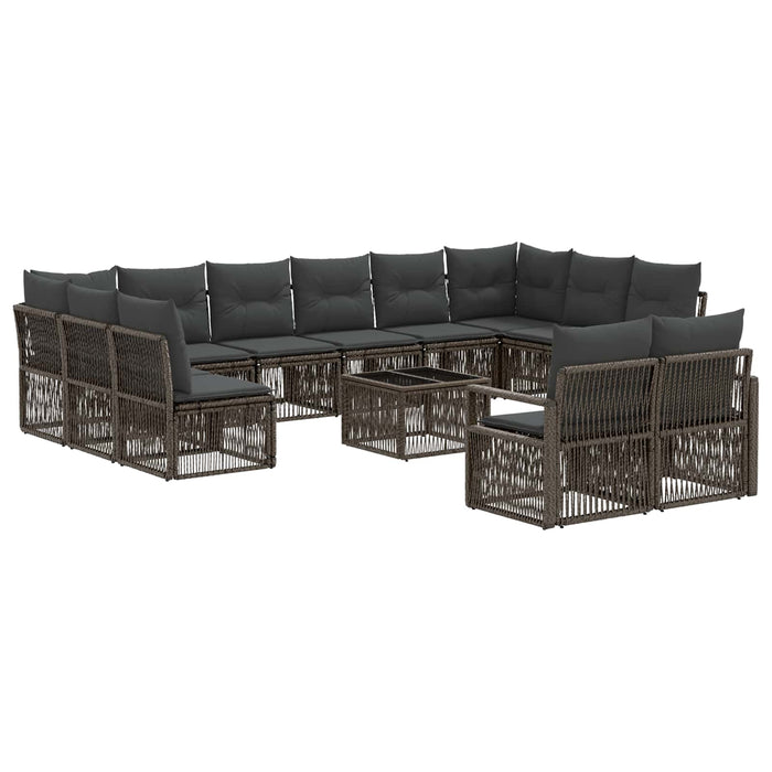 Set de canapele pentru grădină 13 pcs Gri poliratan - WALTI WALTI