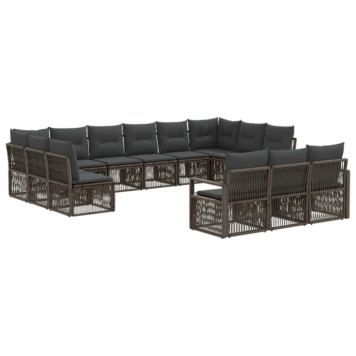 Set de canapele pentru grădină 13 pcs Gri poliratan WALTI
